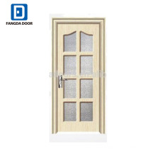 Fangda barato pvc revestido de porta MDF com vidro